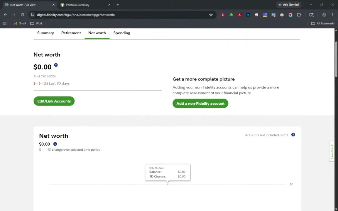 Fidelity Full View navigation menu